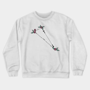 Triangulum Constellation Roses and Hearts Doodle Crewneck Sweatshirt